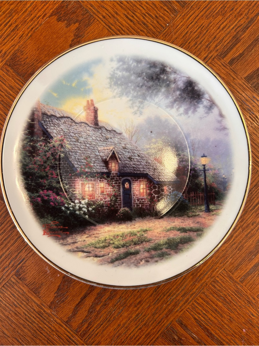 Thomas Kinkade Moonlight Cottage Teleflora Decorative Collector Plate